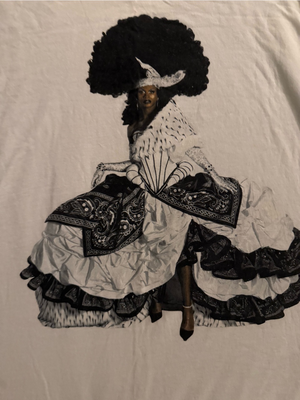 Symone “Black & White” Finale Paisley Gown Graphic Tee- RPDR